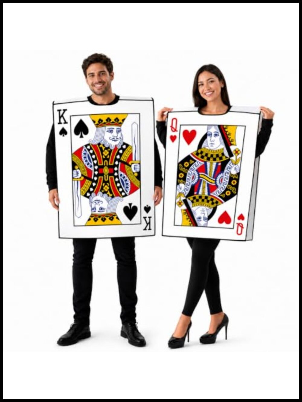 King Queen Adult Couple Costume Playing Card Halloween Set